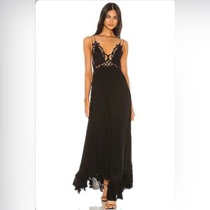 Free People Adella Black Lce Top Dress